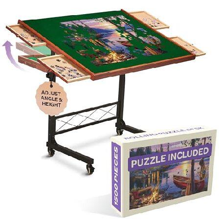 JoyBerri Jigsaw Puzzle Table/Rolling Puzzle Desk -...