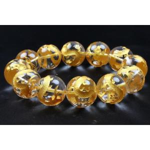 ポイント10倍 超極太20mm 手彫り金龍数珠ブレスレット アクセサリー