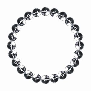 太め14mm 水晶&オニキス数珠ブレスレット 開運風水 ホストヤクザ 悪羅