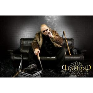 ポイント10倍 蛇柄ファー ロング丈コート 白×黒 服 オラオラ系 悪羅悪