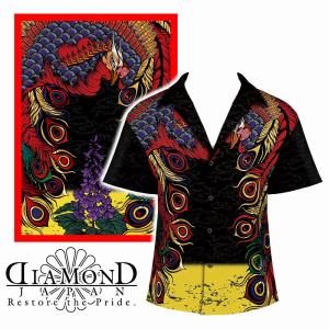 アロハシャツ 和柄 鬼札 雷神 花札 半袖 柄シャツ ヤクザ ヤンキー