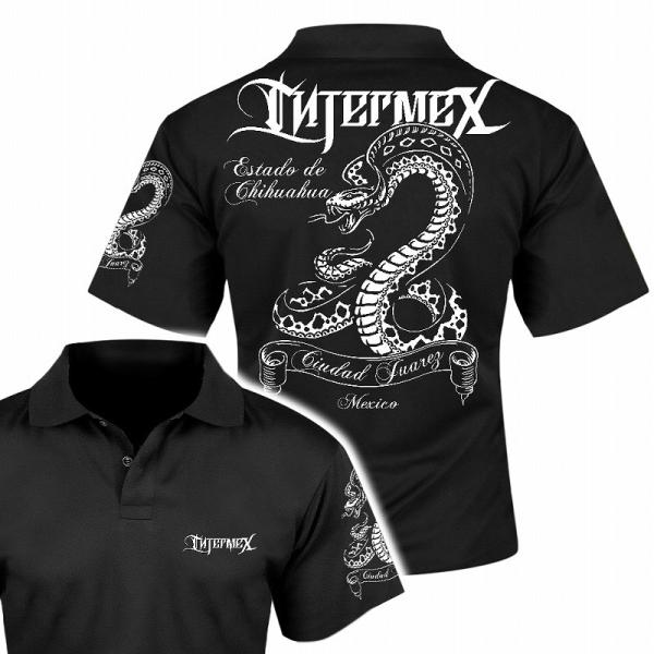 半袖 ポロシャツ 服 コブラ 蛇 パイソン itm-015黒 白 ギャング バイカー B系 HIPH...