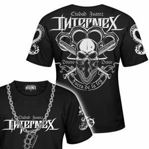 半袖 Tシャツ 服 INTERMEX (インターメックス) メリケンスカル tm-057 黒 白 ギャング バイカー チカーノ メンズ ファッション ヤクザ ヤンキー オラオラ｜birthjapan