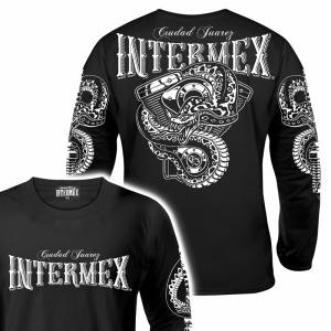 長袖 Tシャツ 服 itm-077 炎 スカル ロンT 黒 ドクロ ギャング