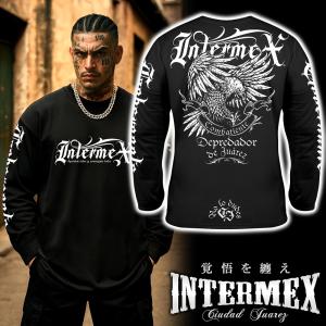 長袖 Tシャツ ロンT 服 INTERMEX インターメックス スカル itm-061 黒