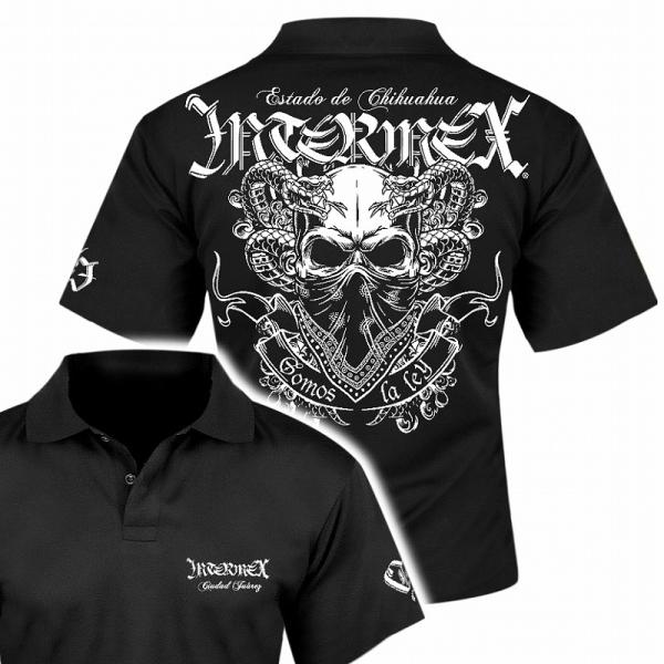 半袖 ポロシャツ 服 INTERMEX バンダナスカル 蛇 コブラ パイソン itm-072黒 白 ...