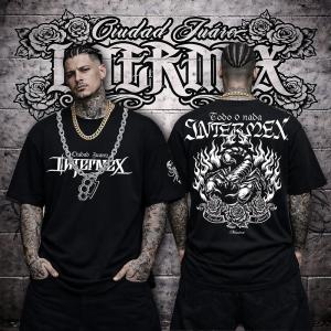 半袖 Tシャツ 服 INTERMEX 海賊柄 itm-081 黒 白 ギャング バイカー