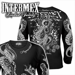 ポイント10倍 和柄ブランド !!絡繰魂 龍と鳳凰刺青：黒 長袖Tシャツ