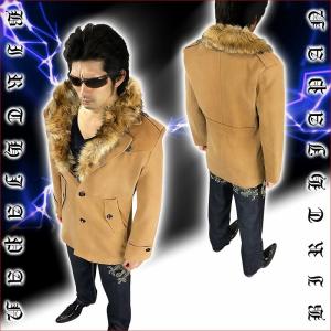 ファー付きコート 黒 お兄系 メンナク ホストオラオラ 悪羅悪羅