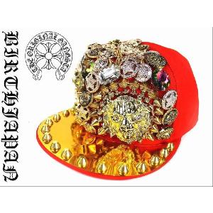 スタッズ トゲトゲ スナップバック キャップ 帽子 レザー 平ツバ