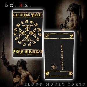 ポイント10倍　13001黒×金 ヤクザ &amp; ブランド-BLOOD MONEY TOKYO-サポーター クロス 悪羅悪羅系 オラオラ系 ヤンキー 派手 チンピラ 不良 暴走族