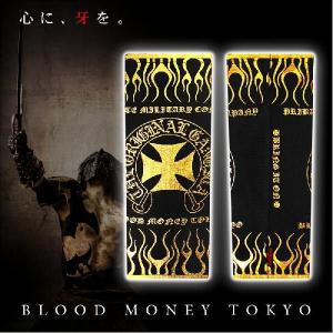 ポイント10倍 13005黒×金 ヤクザ &amp; ブランド-BLOOD MONEY TOKYO-ロングサポーター クロス 悪羅悪羅系 オラオラ系 ヤンキー 派手 チンピラ 不良 暴走族