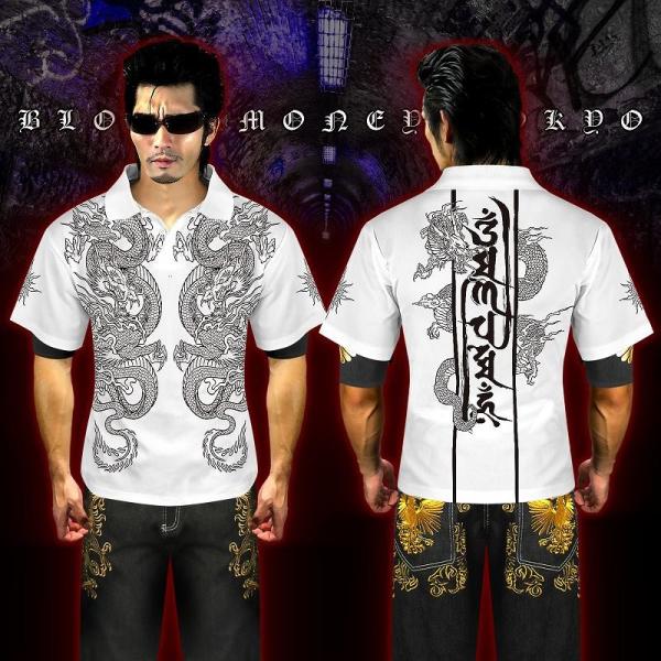 ポイント10倍　16009白 ヤクザ &amp; ブランドBLOOD MONEY TOKYO半袖ポロシャツ ...