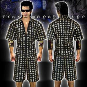 半袖 セットアップ ジャージ 赤牡丹 チェーン 切替黒豹柄 和柄