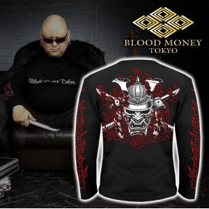 長袖 Tシャツ ロンT 服 BLOOD MONEY TOKYO ブラッドマネートーキョー 鎧武者 和柄 mbt-21007 黒 白 メンズ ファッション ヤクザ ヤンキー オラオラ系 派手｜birthjapan