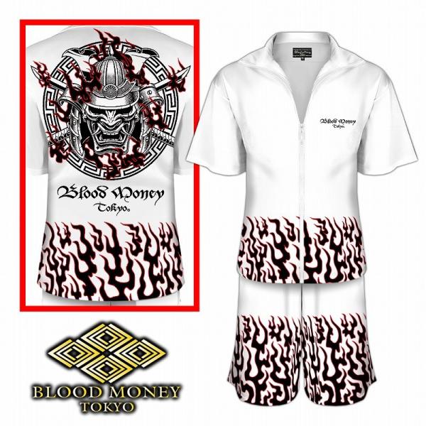 半袖 セットアップジャージ 服 BLOOD MONEY TOKYO 鎧武者 侍 和柄 mbt-220...