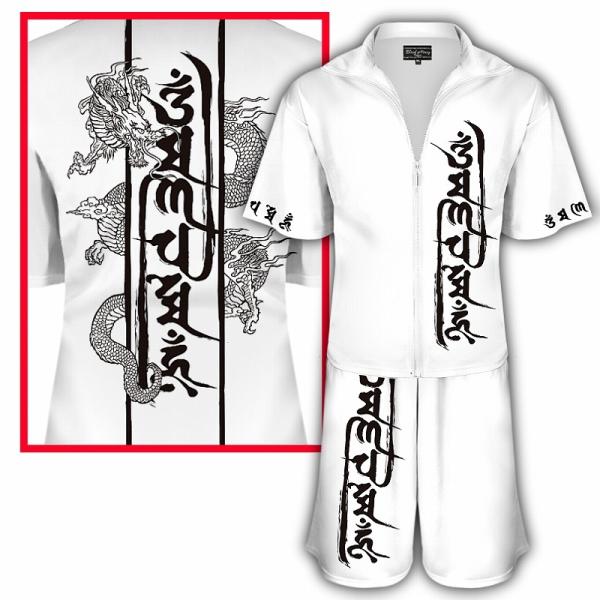 半袖 セットアップジャージ 服 BLOOD MONEY TOKYO 和柄 龍真言 mbt-22005...