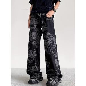 浴衣 百虎柄 黒 和柄 ヤクザ ヤンキー オラオラ系 悪羅悪羅 着物 和服