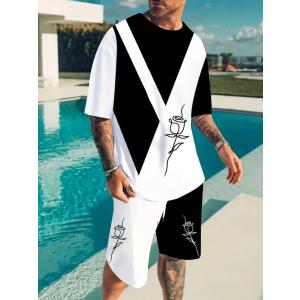 半袖 半ズボン セットアップ ジャージ メンズ スカルマリア柄 上下