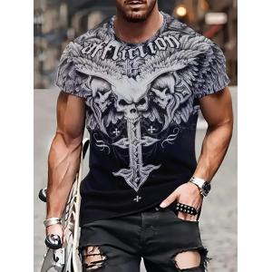 スカル柄 長袖Tシャツ ロンT 185 柄シャツ ストリート ダンス HIPHOP B