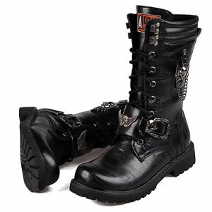 全長約60cm!!超ロングブーツ クロスモチーフ スタッズベルト お兄系