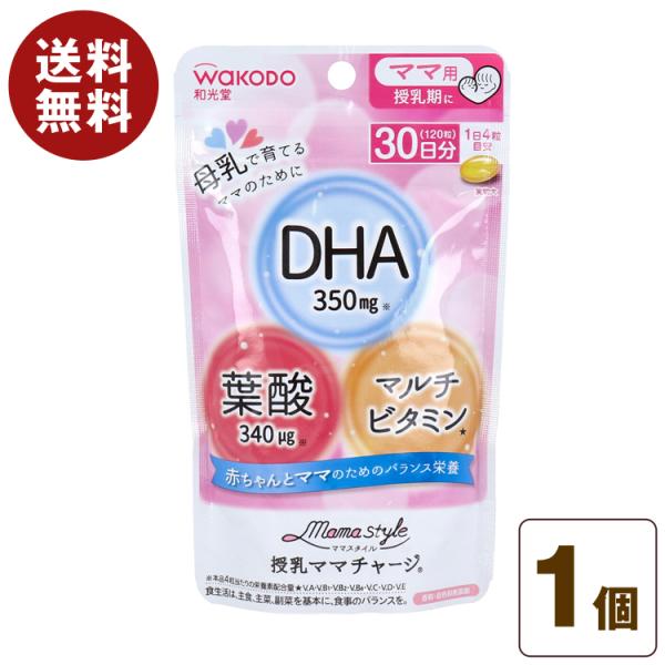 和光堂 ママスタイル 授乳ママチャージ 30日分 120粒入 DHA 葉酸 マルチビタミン 授乳期 ...
