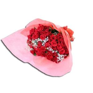 還暦祝い 赤バラ60本とかすみ草の花束 生花 ギフトの詳細画像1