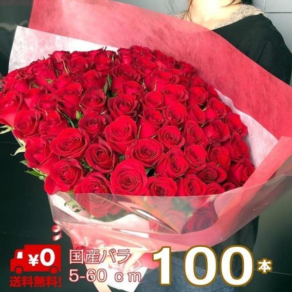 バラ 花束 100本 国産 バラの花束 赤 花 入学 誕生日 ギフト お祝い 結婚記念日 プレゼント...