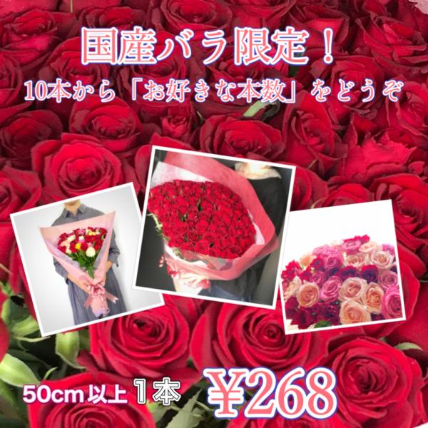 バラ 花束 国産 10本 から 本数が選べる 生花 花 薔薇 薔薇の花束 ブーケ プロポーズ 誕生日...