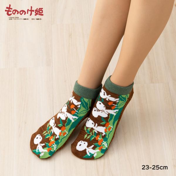 もののけ姫 こだま横柄 スニーカー丈ソックス 23-25cm レディース 靴下 スタジオジブリ 福助
