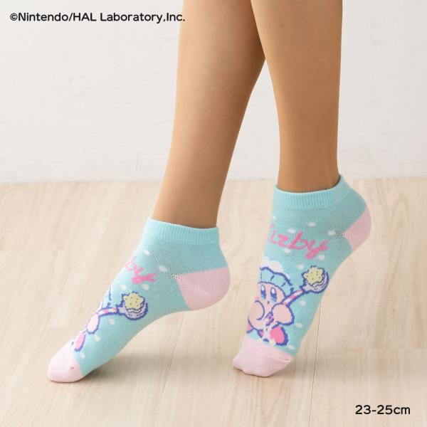 星のカービィ シャンプーハット柄 スニーカー丈ソックス 23-25cm レディース 靴下 任天堂 福...