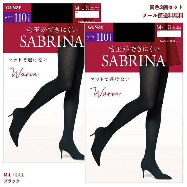 (2足セット)サブリナタイツ Warm 110デニール (M-L・L-LL)(黒) レディース グン...