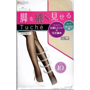 GUNZE Tuche 脚を細く見せる ストッキング ダイヤ柄 (着圧足首10hpa・伝線しにくい・つま先切り替えなし)(日本製) シアータイツ｜bisokuhanamai