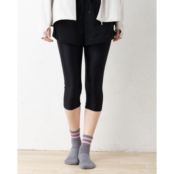 大人用 スポーツレギンス 7分丈 日本製 黒 レディース (M-L・LL・3L)(接触冷感素材・UV...