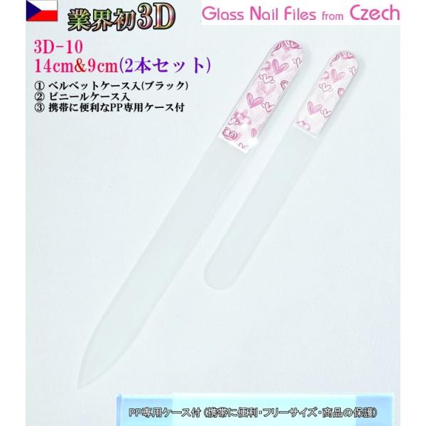 爪ヤスリ 2Pcs 業界初 3DN チェコ製 ガラス M3D10&amp;S3D10 両面仕上げ 専用 ケー...