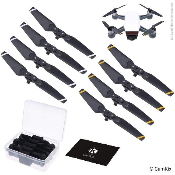 CamKix 付替プロペラDJI Spark-2セット(8ブレード)-便利な収納ボックス付き-クイッ...