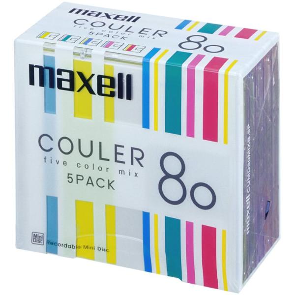 maxell 音楽用 MD 80分ストライプデザイン 「クーレ」シリーズ カラーMIX 5枚 CUM...