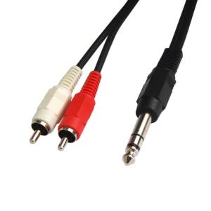 オーディオ変換ケーブル RCA/ピンプラグ×2(赤.白) - 6.3mm ステレオ標準プラグ 5m VM-RRS-5m｜bisuta