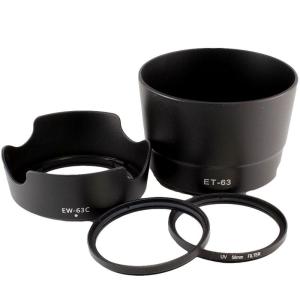 F-Foto Canon EW-63C ET-63 レンズフード, 58mm レンズフィルター×2個...