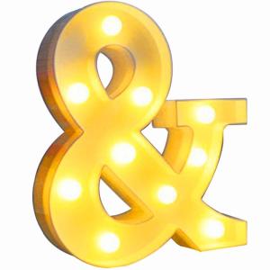 マーキーライト LEDライト 英字や数字の形 乾電池式 イニシャルライト 飾り アルファベット イベント 結婚式 パーティー ギフト(&)｜bisuta