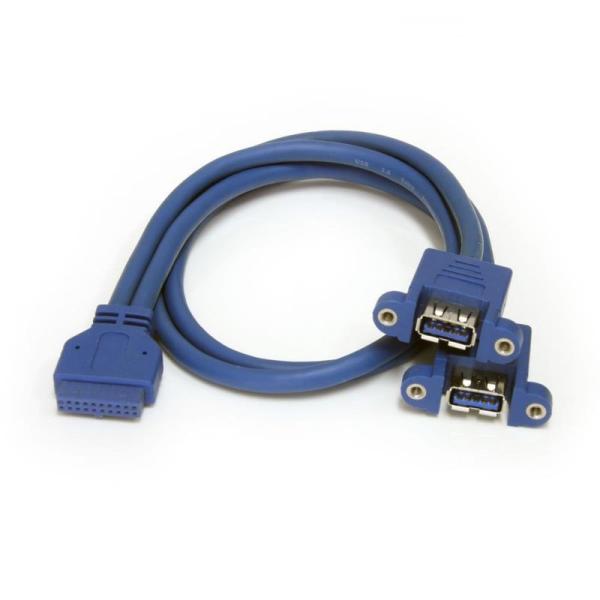 StarTech.com USBケーブルパネルマウント型USB 3.0（5Gbps）2ポートType...