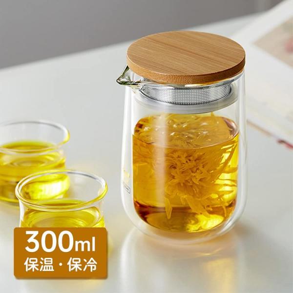 IwaiLoft ダブルウォールカラフェ 300ml 二層断熱 結露しにくい ガラス コーヒーサーバ...