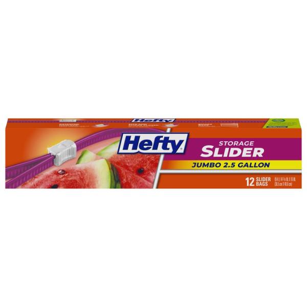 Hefty Slider Storage Bags, Jumbo, 12 Count(Packagi...