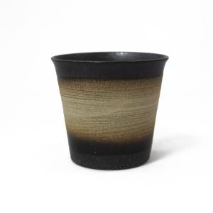 越前焼 焼締 酒器揃え（花・ドット柄） 片口・盃2個セット 化粧箱入