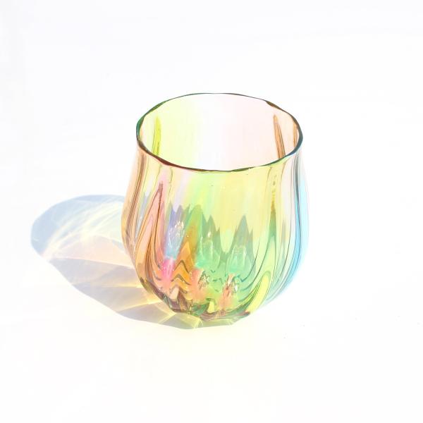 glass calico グラスキャリコ プリズム ライン 丸型 ロックグラス ハンドメイド ウイス...