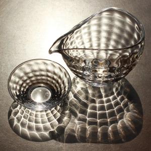 glass calico グラスキャリコ ハンドメイド ガラス酒器 澄 (すみ) 冷酒器セット (片口・さかずき 1個) ギフト おしゃれ｜bisyukiya