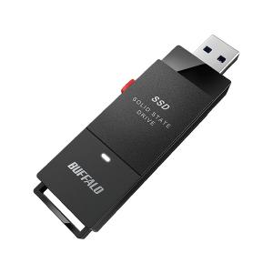 SSD バッファロー PC対応 USB3.2(Gen2) TV録画 スティック型SSD 1TB ブラック Type-C付属 SSD-SCT1.0U3-BA