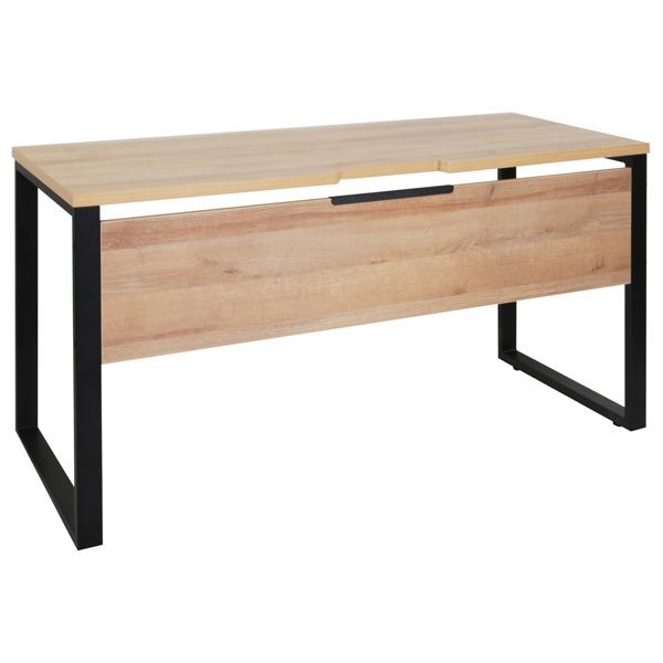法人限定 オフィスデスク カグクロ ALetto 平机 W1400 ブラックフレーム×アッシュウッド...