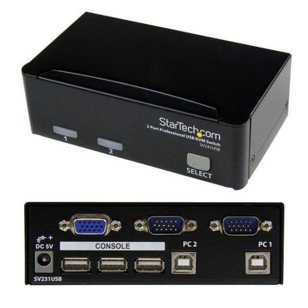 KVMスイッチ StarTech.com 2ポート VGAモニター対応 USB接続 PCパソコン2台...
