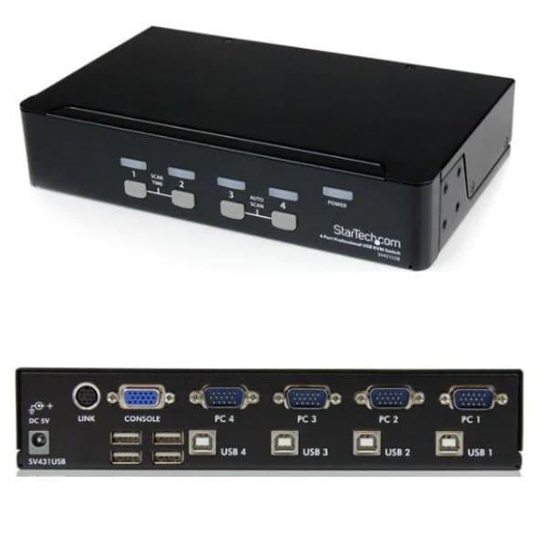 KVMスイッチ StarTech.com 4ポート シングルVGAディスプレイ対応 プロ仕様 USB...